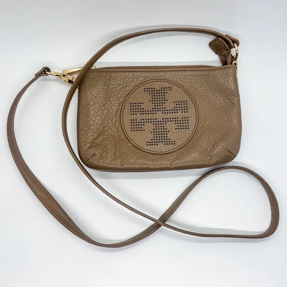 TORY BURCH Kipp Small Perforated Logo Leather Crossbody Bag